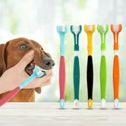 Taolixe Pet Toothbrush Soft Bristles Non-slip Handle Dental Care Plastic Three Sided Oral Cleaning Toothbrush for Home